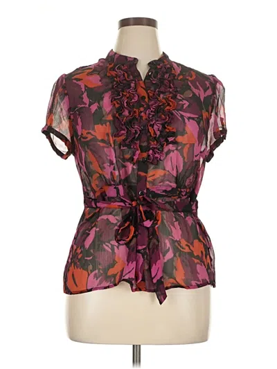 Pre-owned Apt. 9 Short Sleeve Blouse In Purple