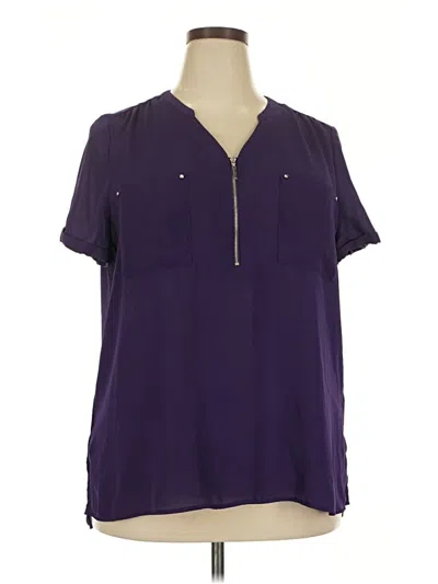 Pre-owned Apt. 9 Short Sleeve Blouse In Purple