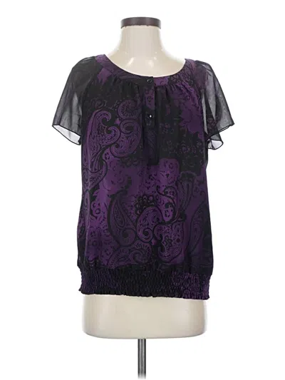 Pre-owned Apt. 9 Short Sleeve Blouse In Purple