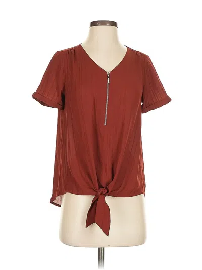 Pre-owned Apt. 9 Short Sleeve Blouse In Red