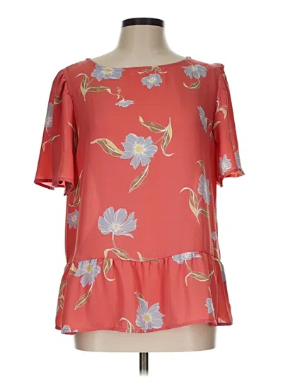 Pre-owned Apt. 9 Short Sleeve Blouse In Red