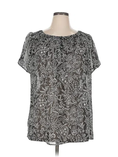 Pre-owned Apt. 9 Short Sleeve Blouse In Silver