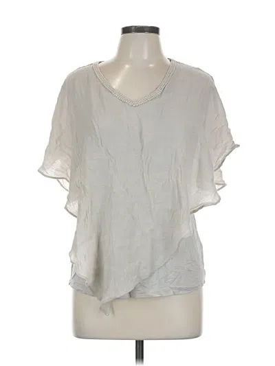 Pre-owned Apt. 9 Short Sleeve Blouse In Silver