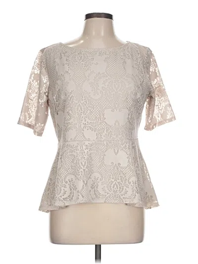 Pre-owned Apt. 9 Short Sleeve Blouse In Silver