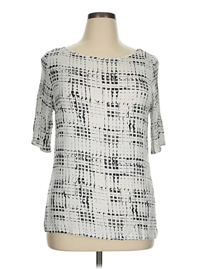 Pre-owned Apt. 9 Short Sleeve Blouse In Silver