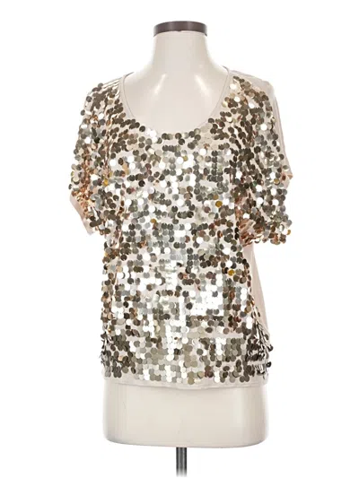 Pre-owned Apt. 9 Short Sleeve Blouse In Silver