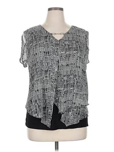 Pre-owned Apt. 9 Short Sleeve Blouse In Silver
