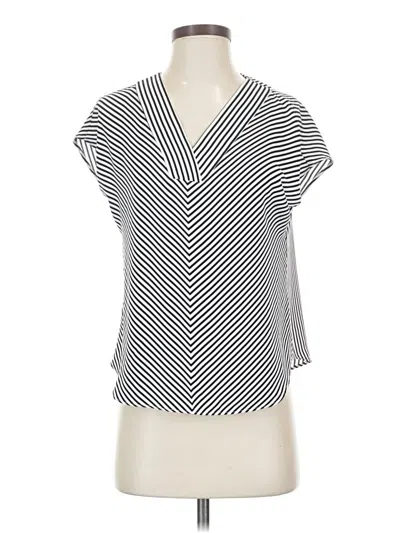 Pre-owned Apt. 9 Short Sleeve Blouse In Silver