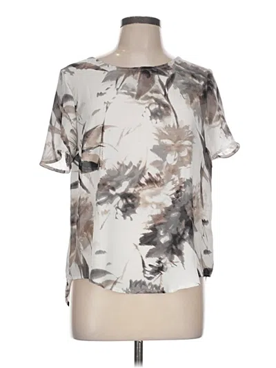Pre-owned Apt. 9 Short Sleeve Blouse In Silver