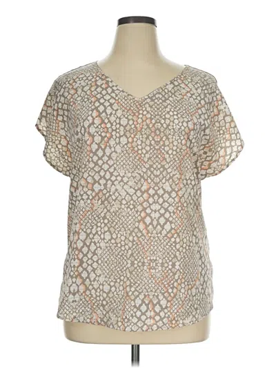 Pre-owned Apt. 9 Short Sleeve Blouse In Silver