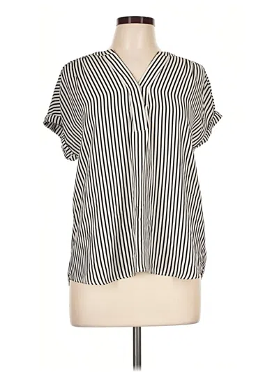 Pre-owned Apt. 9 Short Sleeve Blouse In Silver