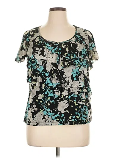 Pre-owned Apt. 9 Short Sleeve Blouse In Teal