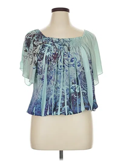 Pre-owned Apt. 9 Short Sleeve Blouse In Teal