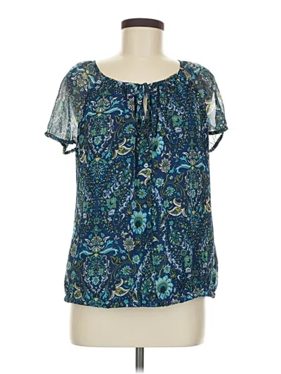 Pre-owned Apt. 9 Short Sleeve Blouse In Teal