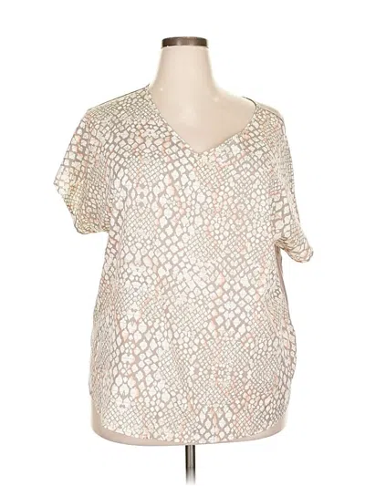 Pre-owned Apt. 9 Short Sleeve Blouse In White