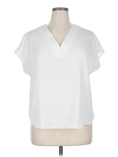 Pre-owned Apt. 9 Short Sleeve Blouse In White
