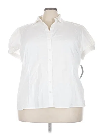 Pre-owned Apt. 9 Short Sleeve Blouse In White