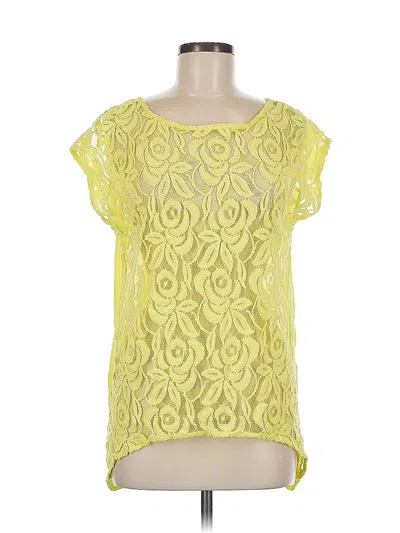 Pre-owned Apt. 9 Short Sleeve Blouse In Yellow