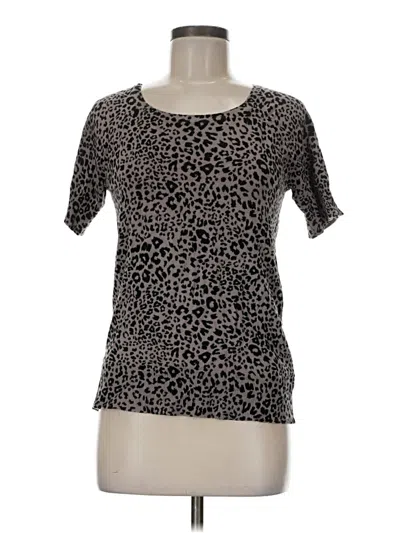 Pre-owned Apt. 9 Short Sleeve Top Black Animal Print Pattern Scoop Neck Tops