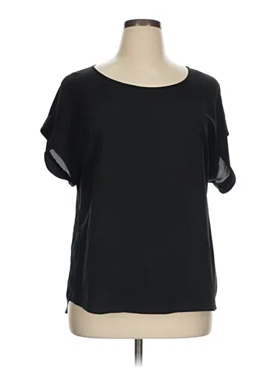 Pre-owned Apt. 9 Short Sleeve Top Black Cold Shoulder Neckline Tops