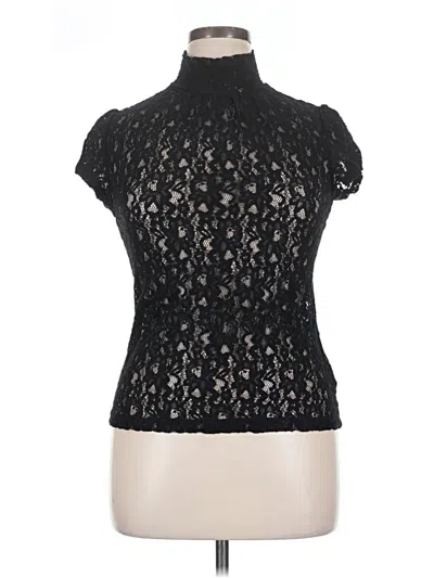 Pre-owned Apt. 9 Short Sleeve Top Black High Neck Tops