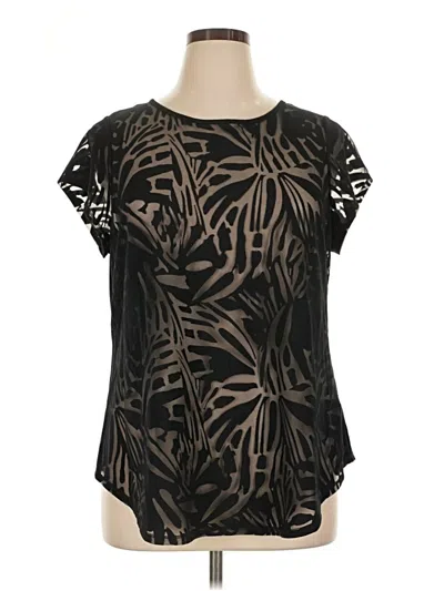 Pre-owned Apt. 9 Short Sleeve Top Black Keyhole Neckline Tops