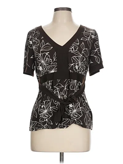 Pre-owned Apt. 9 Short Sleeve Top Black Sweetheart Neckline Tops