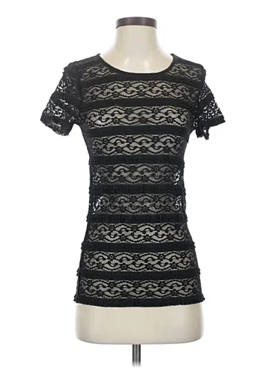 Pre-owned Apt. 9 Short Sleeve Top Black Sweetheart Neckline Tops