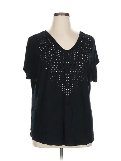 Pre-owned Apt. 9 Short Sleeve Top Black V Neck Tops