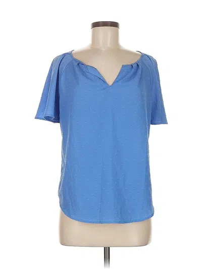 Pre-owned Apt. 9 Short Sleeve Top Blue Cold Shoulder Neckline Tops