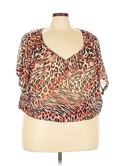 Pre-owned Apt. 9 Short Sleeve Top Brown Scoop Neck Tops