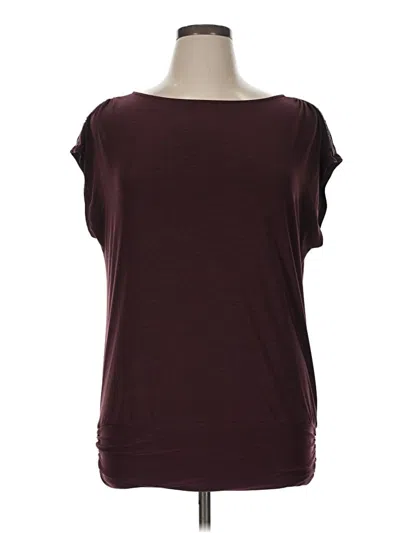 Pre-owned Apt. 9 Short Sleeve Top Burgundy Boatneck Tops
