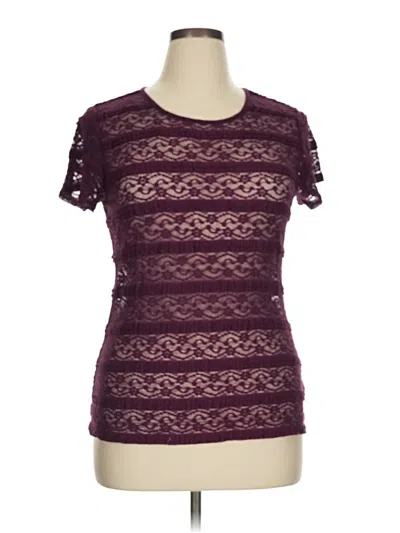 Pre-owned Apt. 9 Short Sleeve Top Burgundy Sweetheart Neckline Tops