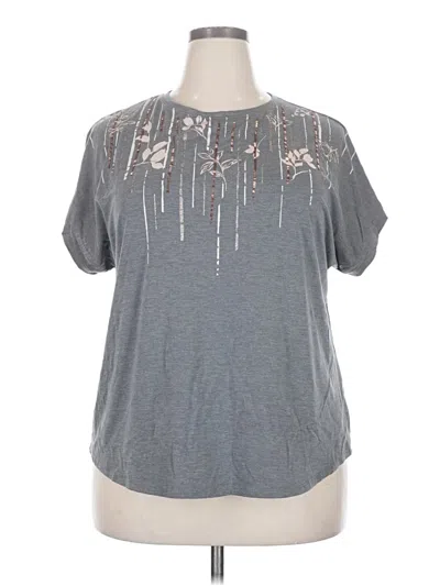 Pre-owned Apt. 9 Short Sleeve Top Gray Keyhole Neckline Tops