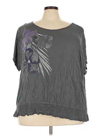 Pre-owned Apt. 9 Short Sleeve Top Gray Scoop Neck Tops