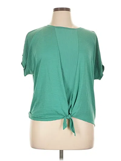 Pre-owned Apt. 9 Short Sleeve Top Green Keyhole Neckline Tops