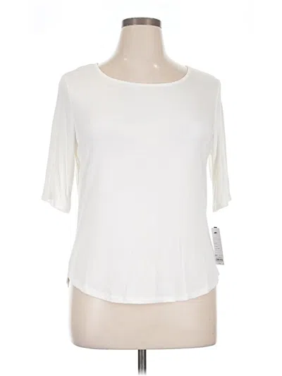 Apt. 9 Short Sleeve Top Ivory Crew Neck Tops