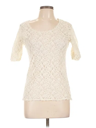 Pre-owned Apt. 9 Short Sleeve Top Ivory Sweetheart Neckline Tops In White
