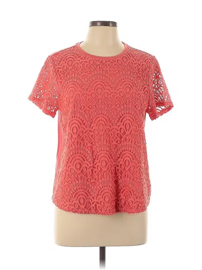Pre-owned Apt. 9 Short Sleeve Top Orange Keyhole Neckline Tops