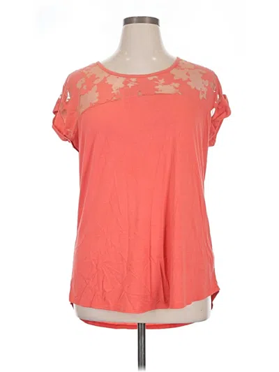 Pre-owned Apt. 9 Short Sleeve Top Orange Keyhole Neckline Tops