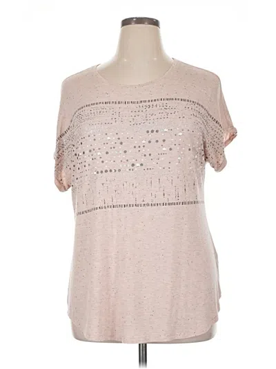 Pre-owned Apt. 9 Short Sleeve Top Pink Cold Shoulder Neckline Tops