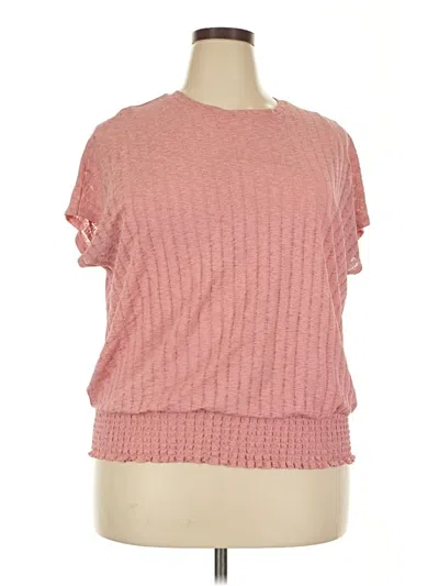 Pre-owned Apt. 9 Short Sleeve Top Pink Crew Neck Tops