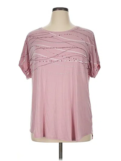 Pre-owned Apt. 9 Short Sleeve Top Pink Keyhole Neckline Tops