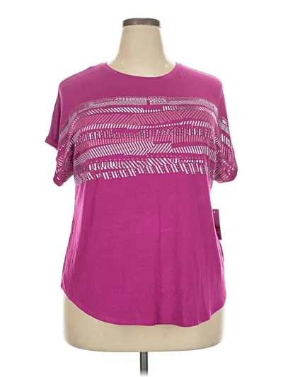 Apt. 9 Short Sleeve Top Purple Keyhole Neckline Tops