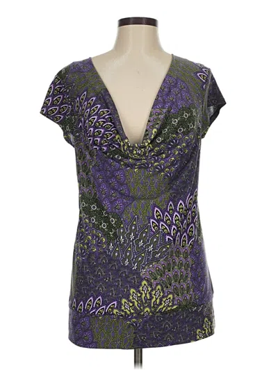 Pre-owned Apt. 9 Short Sleeve Top Purple Plunge Neckline Tops