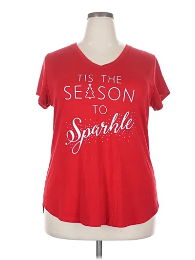 Pre-owned Apt. 9 Short Sleeve Top Red Scoop Neck Tops