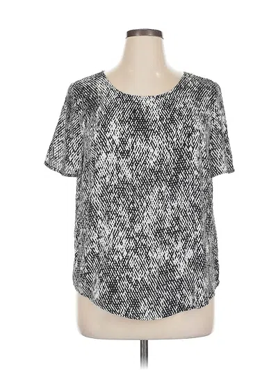 Pre-owned Apt. 9 Short Sleeve Top Silver Metallic Pattern Scoop Neck Tops