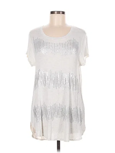 Pre-owned Apt. 9 Short Sleeve Top Silver Scoop Neck Tops