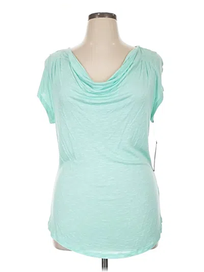 Apt. 9 Short Sleeve Top Teal Cowl Neck Tops In Blue