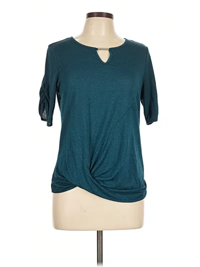 Pre-owned Apt. 9 Short Sleeve Top Teal Keyhole Neckline Tops
